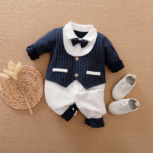 Baby Boy Jumpsuit Spring And Autumn Models Foreign Trade Gentleman Baby Clothes Long-Sleeved Baby Clothes Baby Clothes