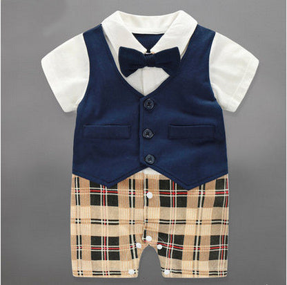 Baby Boy Bow Tie & Vest - Blue