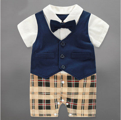 Baby Boy Bow Tie & Vest - Blue