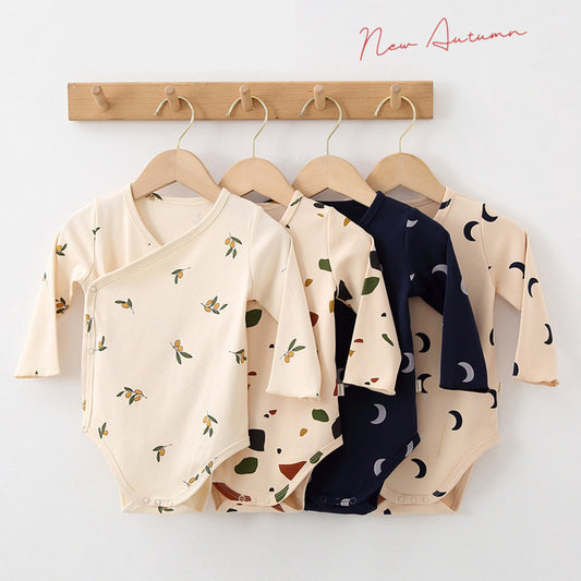 Pure Cotton Long-Sleeve Baby Romper – Unisex Bodysuit
